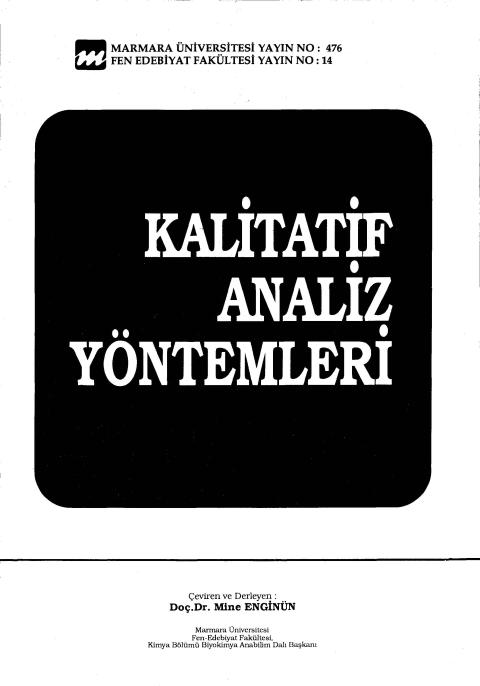 Kalitatif Analiz Yöntemleri